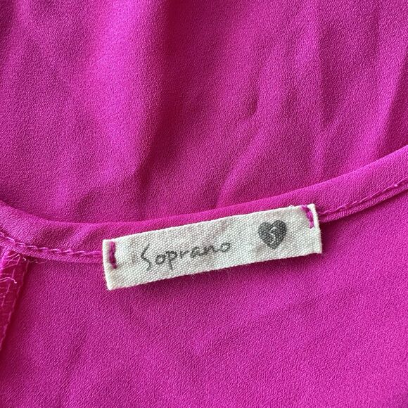 Soprano Womens Blouse Tank Top Sz Small Pink Sleeveless Boho, Colorful Feminine - Picture 7 of 9